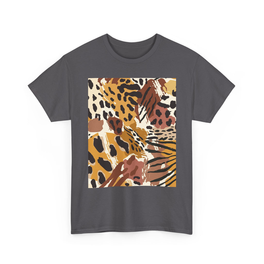Animal Print Square Graphic Tee — Leopard & Zebra Patchwork T-Shirt