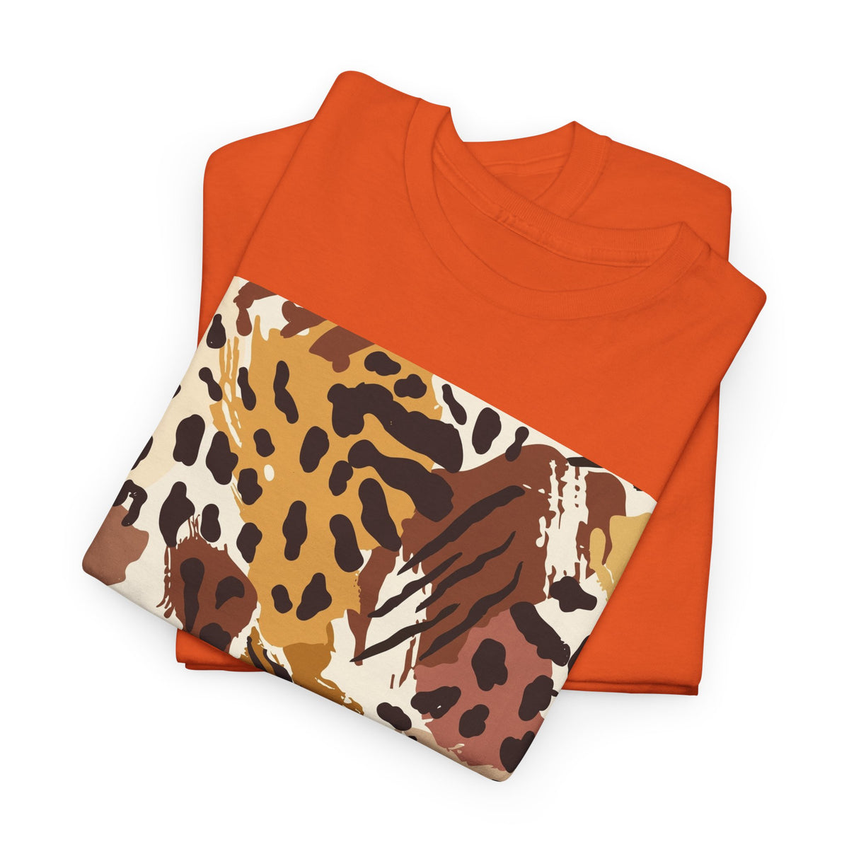 Animal Print Square Graphic Tee — Leopard & Zebra Patchwork T-Shirt