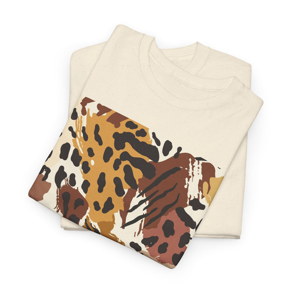 Animal Print Square Graphic Tee — Leopard & Zebra Patchwork T-Shirt
