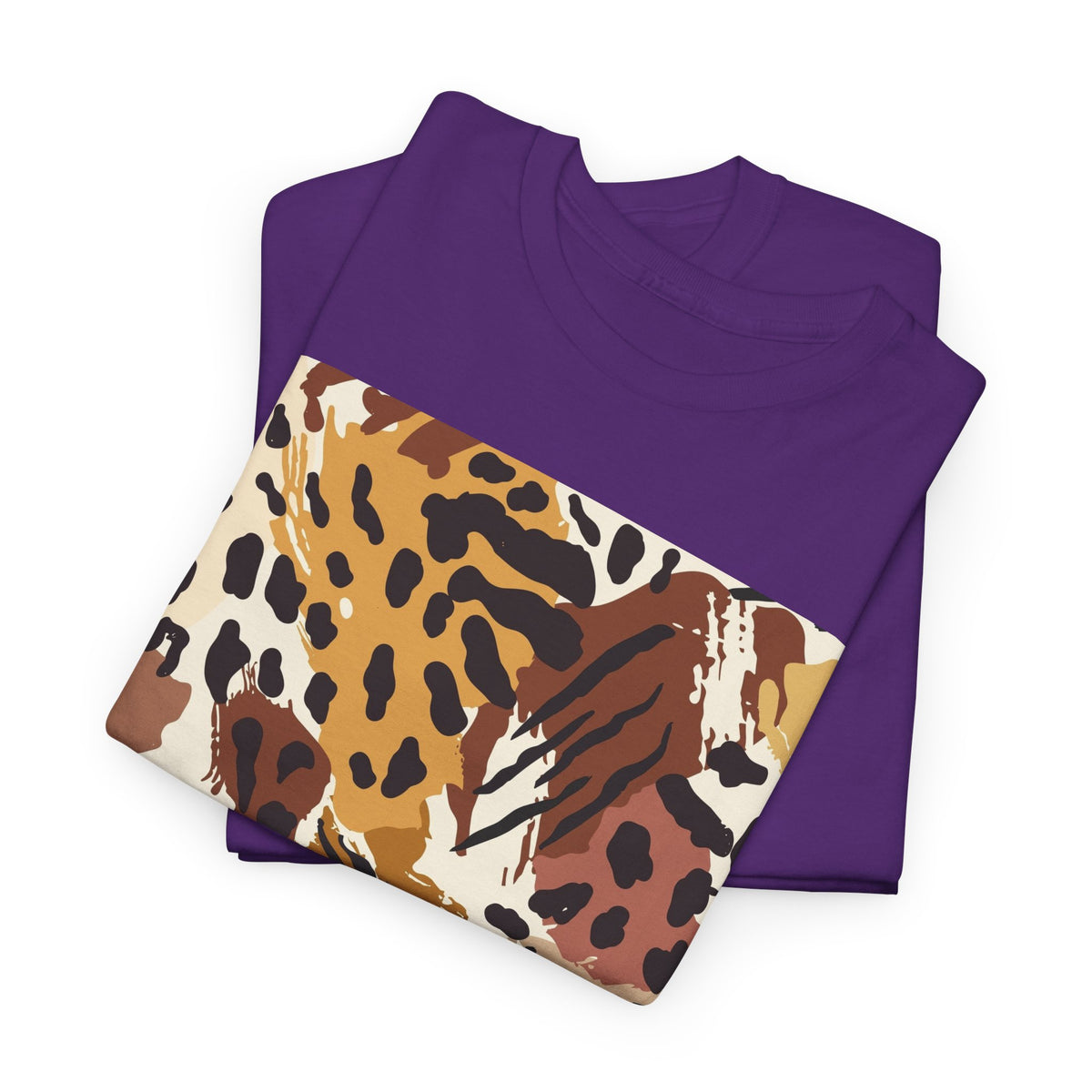 Animal Print Square Graphic Tee — Leopard & Zebra Patchwork T-Shirt