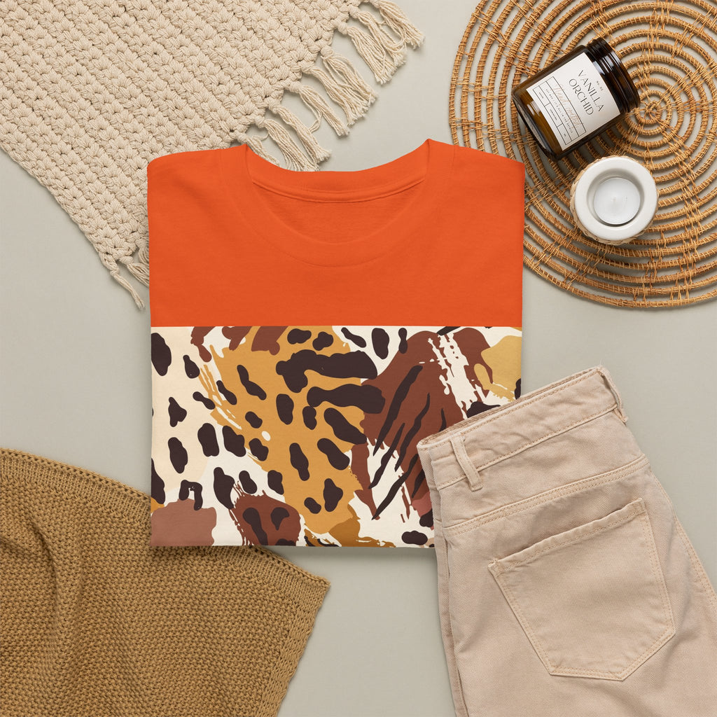 Animal Print Square Graphic Tee — Leopard & Zebra Patchwork T-Shirt
