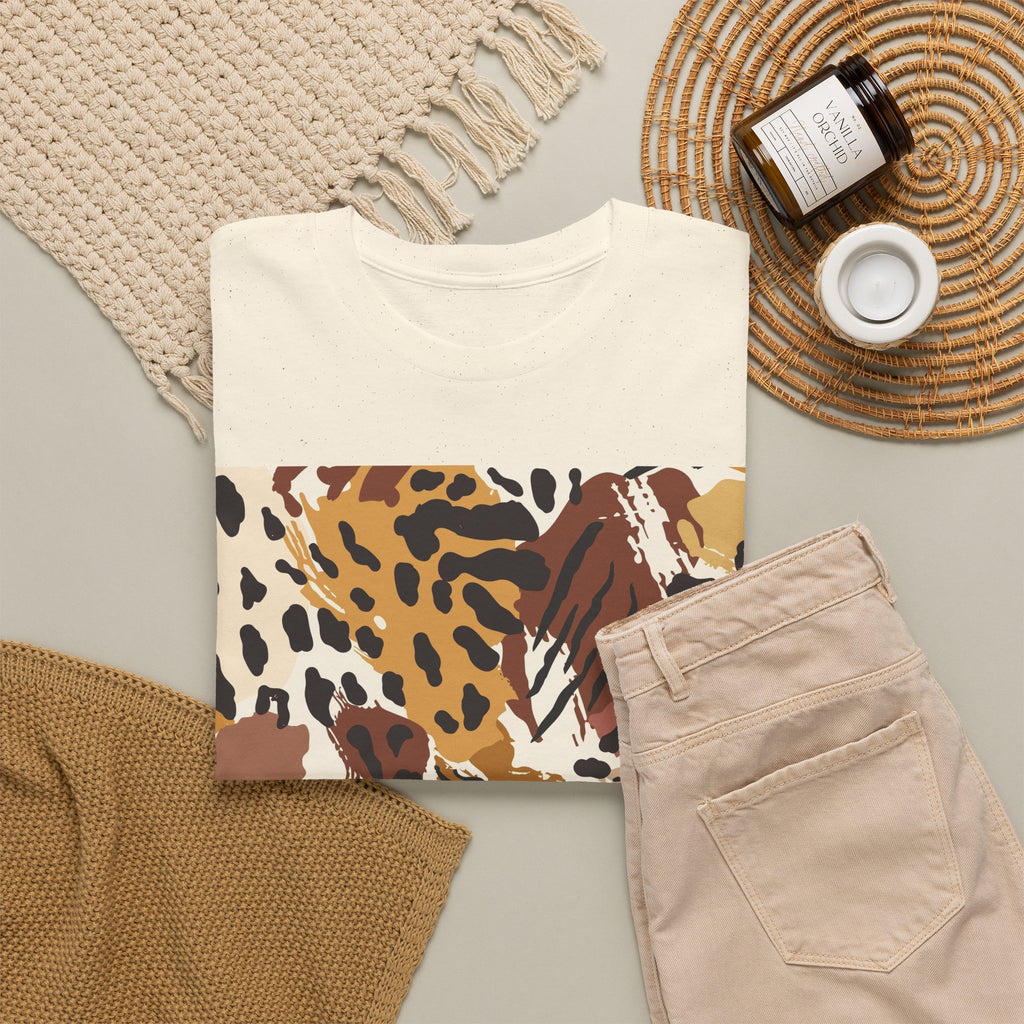 Animal Print Square Graphic Tee — Leopard & Zebra Patchwork T-Shirt