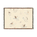 Birds & Blossoms Woven Blanket — Floral Bird Pattern Throw