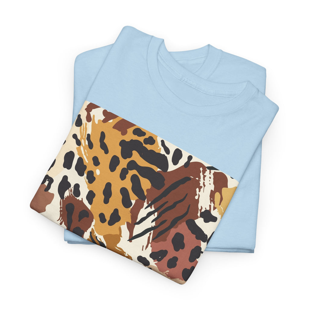 Animal Print Square Graphic Tee — Leopard & Zebra Patchwork T-Shirt