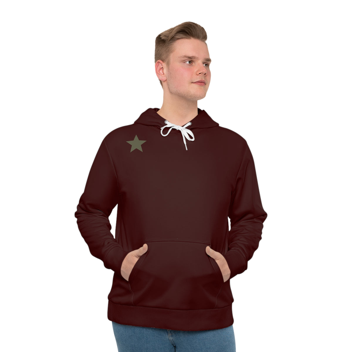 Maroon Men's Hoodie - Classic Pullover Hooded Sweatshirt