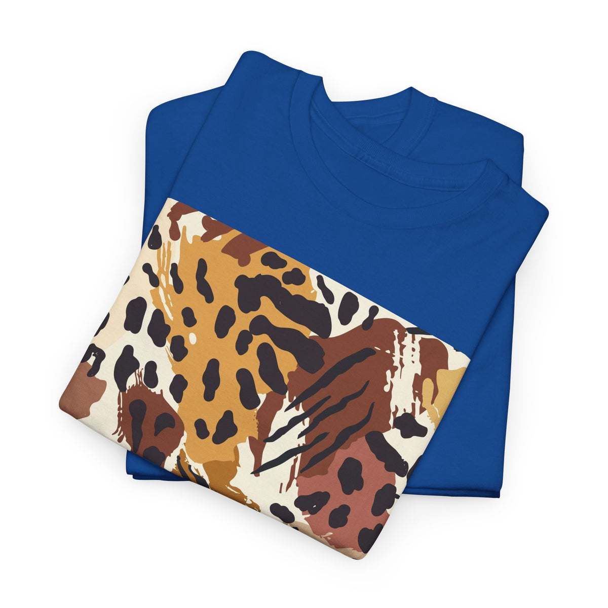 Animal Print Square Graphic Tee — Leopard & Zebra Patchwork T-Shirt