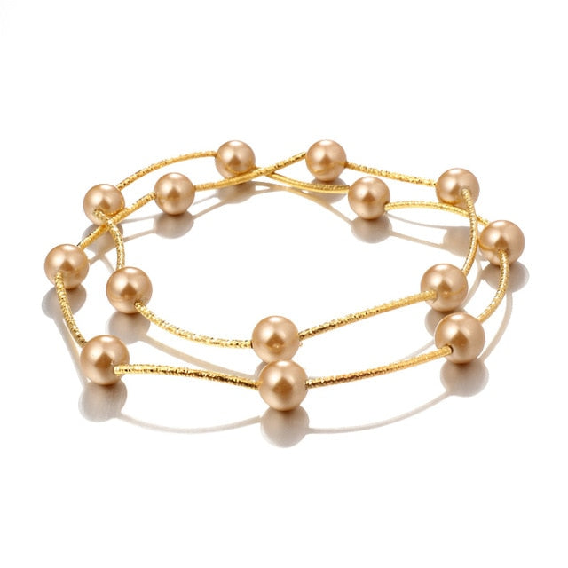simulated pearl pendant gold choker Necklace statement jewelry for women