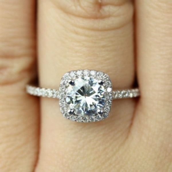 Crystal  Engagement Claws Design Hot Sale Rings For Women AAA White Zircon Cubic elegant rings Female Wedding jewerly