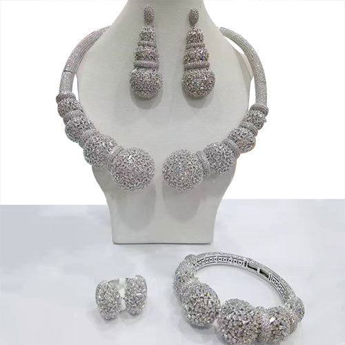 GODKI Famous Brand Disc Balls Luxury Nigerian Dubai Jewelry Sets For Women Cubic Zircon Wedding Bridal Jewelry Sets 2019