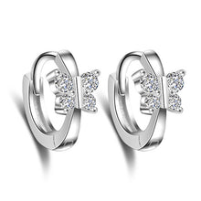 Charger l&#39;image dans la galerie, Luxury New 2019 Stud Earrings 925 Sterling Crystal Zircon Row Silver Huggie Earrings For Women Female Brincos oorbellen