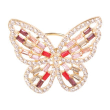 Load image into Gallery viewer, New Trendy Big Butterfly Ring Luxury Rhinestone Crystal Finger Rings Engagement Wedding Party Female Rings Animal Jewelry R01851