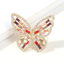 Load image into Gallery viewer, New Trendy Big Butterfly Ring Luxury Rhinestone Crystal Finger Rings Engagement Wedding Party Female Rings Animal Jewelry R01851