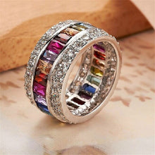 Load image into Gallery viewer, Luxury Silver Big Square Rings for Women Jewelry Wedding Crystal Zircon Anel Engagement Anillos Statement Ring Gifts Y35