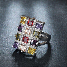 Charger l&#39;image dans la galerie, Luxury Silver Big Square Rings for Women Jewelry Wedding Crystal Zircon Anel Engagement Anillos Statement Ring Gifts Y35