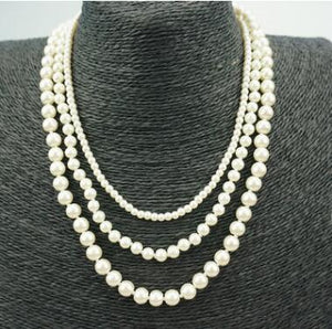 simulated pearl pendant gold choker Necklace statement jewelry for women