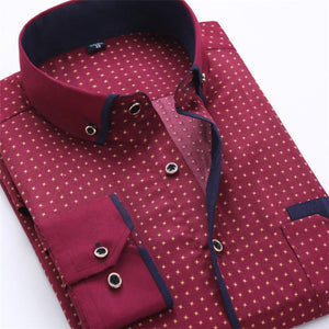 Big Size 4XL Men Dress Shirt 2016 New Arrival Long Sleeve Slim Fit Button Down Collar High Quality Printed Business Shirts MCL18