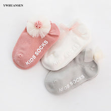 Load image into Gallery viewer, 3 Pairs/lot 0 to 24M Spring Summer Baby Socks Solid Color Infant Baby Floor Socks Soft Cotton Anti-slip Boat Socks For Girls