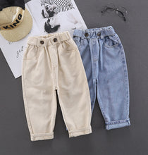 Load image into Gallery viewer, Autumn Spring Baby Boys Jeans Pants Kids Clothes Cotton Casual Children Trousers Denim Boys Clothes 2-6Year Blue and Beige