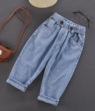 Load image into Gallery viewer, Autumn Spring Baby Boys Jeans Pants Kids Clothes Cotton Casual Children Trousers Denim Boys Clothes 2-6Year Blue and Beige