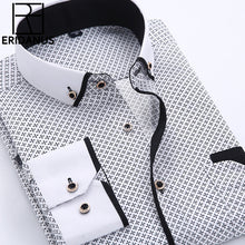 Load image into Gallery viewer, Big Size 4XL Men Dress Shirt 2016 New Arrival Long Sleeve Slim Fit Button Down Collar High Quality Printed Business Shirts MCL18