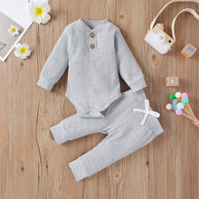 Load image into Gallery viewer, 16 Colors Baby Outfits Solid Sets Infant Toddler Newborn Girls Boys Autumn Winter Baby Girl Boy Long Sleeve Romper Pants 0-24M
