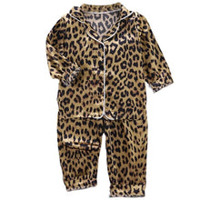 Charger l&#39;image dans la galerie, LJW Children&#39;s pajamas set Baby suit Kids Clothes Toddler Boys Girls Ice silk satin Tops Pants Set home Wear Kids pajamas