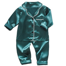 Charger l&#39;image dans la galerie, LJW Children&#39;s pajamas set Baby suit Kids Clothes Toddler Boys Girls Ice silk satin Tops Pants Set home Wear Kids pajamas