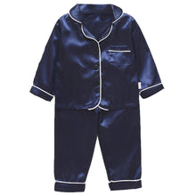 Charger l&#39;image dans la galerie, LJW Children&#39;s pajamas set Baby suit Kids Clothes Toddler Boys Girls Ice silk satin Tops Pants Set home Wear Kids pajamas