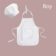 Load image into Gallery viewer, Baby Chef Apron Hat for Kids Costumes  Chef Baby  Cook Costume Newborn Photography Prop Newborn Hat Apron