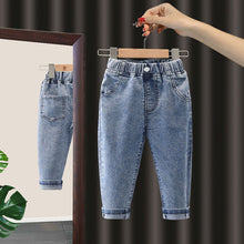 Load image into Gallery viewer, Autumn Spring Baby Boys Jeans Pants Kids Clothes Cotton Casual Children Trousers Denim Boys Clothes 2-6Year Blue and Beige