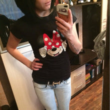 Load image into Gallery viewer, Three Mickey Mouse Print Women T shirt Cartoon Summer Top Ladies T Shirt Graphic Female Tee T-Shirt Disney Womens Clothing