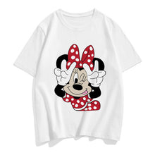 Load image into Gallery viewer, Three Mickey Mouse Print Women T shirt Cartoon Summer Top Ladies T Shirt Graphic Female Tee T-Shirt Disney Womens Clothing