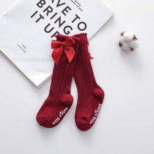 Load image into Gallery viewer, Girls Big Bow Knee High Long Soft New Kids Socks Toddlers Cotton Lace baby Socks Kids kniekousen meisje Dropshipping girls socks