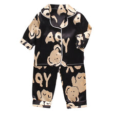 Load image into Gallery viewer, LJW Children&#39;s pajamas set Baby suit Kids Clothes Toddler Boys Girls Ice silk satin Tops Pants Set home Wear Kids pajamas