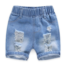 Load image into Gallery viewer, Summer Baby Boys Denim Shorts Fashion Hole Children Jeans South Korea Style Boy Casual Cowboy Shorts Child Toddler Beach Pants