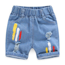 Load image into Gallery viewer, Summer Baby Boys Denim Shorts Fashion Hole Children Jeans South Korea Style Boy Casual Cowboy Shorts Child Toddler Beach Pants