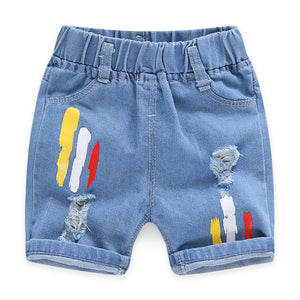 Summer Baby Boys Denim Shorts Fashion Hole Children Jeans South Korea Style Boy Casual Cowboy Shorts Child Toddler Beach Pants