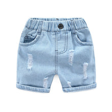 Load image into Gallery viewer, Summer Baby Boys Denim Shorts Fashion Hole Children Jeans South Korea Style Boy Casual Cowboy Shorts Child Toddler Beach Pants