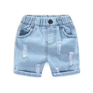 Summer Baby Boys Denim Shorts Fashion Hole Children Jeans South Korea Style Boy Casual Cowboy Shorts Child Toddler Beach Pants