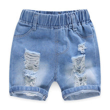 Charger l&#39;image dans la galerie, Summer Baby Boys Denim Shorts Fashion Hole Children Jeans South Korea Style Boy Casual Cowboy Shorts Child Toddler Beach Pants