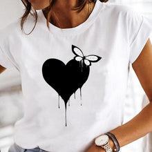 Load image into Gallery viewer, Women Print Clothes Watercolor New Lovely Female Tops Tee Tshirt Fashion Print Cartoon O-neck Ladies Graphic T-Shirt