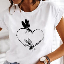 Load image into Gallery viewer, Women Print Clothes Watercolor New Lovely Female Tops Tee Tshirt Fashion Print Cartoon O-neck Ladies Graphic T-Shirt