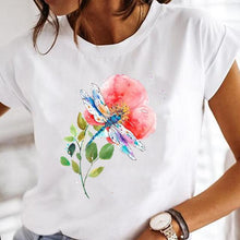 Load image into Gallery viewer, Women Print Clothes Watercolor New Lovely Female Tops Tee Tshirt Fashion Print Cartoon O-neck Ladies Graphic T-Shirt