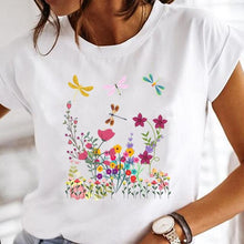Load image into Gallery viewer, Women Print Clothes Watercolor New Lovely Female Tops Tee Tshirt Fashion Print Cartoon O-neck Ladies Graphic T-Shirt