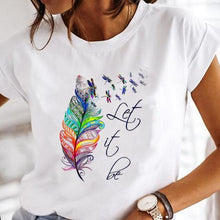 Load image into Gallery viewer, Women Print Clothes Watercolor New Lovely Female Tops Tee Tshirt Fashion Print Cartoon O-neck Ladies Graphic T-Shirt