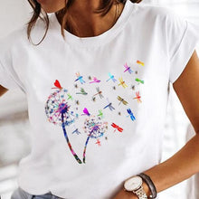 Load image into Gallery viewer, Women Print Clothes Watercolor New Lovely Female Tops Tee Tshirt Fashion Print Cartoon O-neck Ladies Graphic T-Shirt