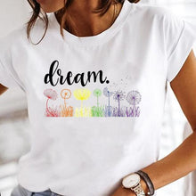 Load image into Gallery viewer, Women Print Clothes Watercolor New Lovely Female Tops Tee Tshirt Fashion Print Cartoon O-neck Ladies Graphic T-Shirt