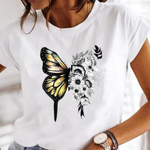 Load image into Gallery viewer, Women Print Clothes Watercolor New Lovely Female Tops Tee Tshirt Fashion Print Cartoon O-neck Ladies Graphic T-Shirt