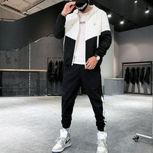 Charger l&#39;image dans la galerie, Dropshipping Patchwork Hip Hop Casual Men&#39;s Sets 2022 Korean Style 2 Piece Sets Clothes Men Streetwear Fitness Male Tracksuit