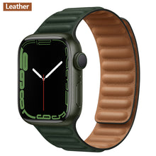 Load image into Gallery viewer, Leather Link For Apple watch band 44mm 40mm 41mm 45mm 42mm 38mm original Magnetic Loop bracelet iWatch series 3 5 4 SE 6 7 strap